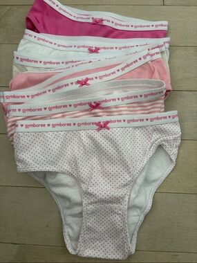 Gymboree Girls Pink & White Cotton 7 Briefs Set - Multiple Pink Shades